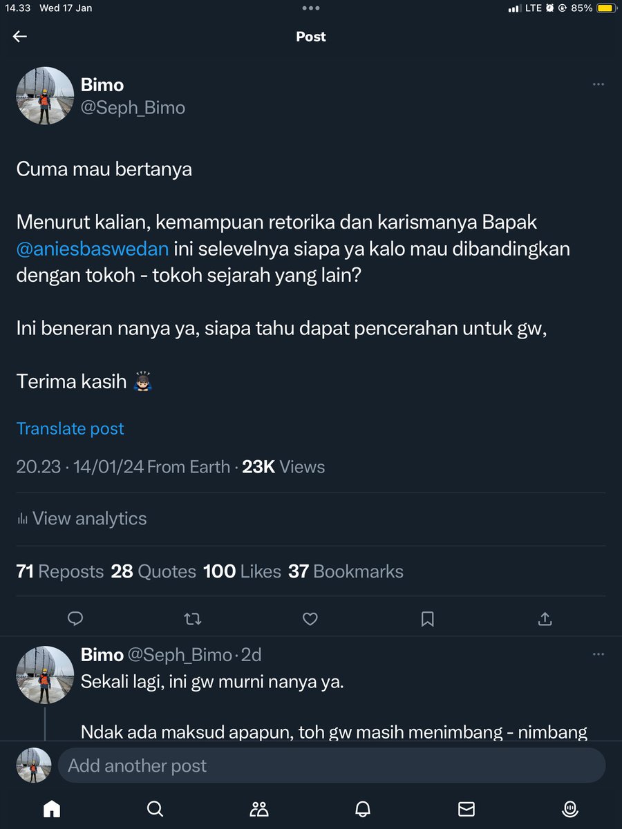 Seph_Bimo's tweet photo. Tiga hari ini iseng bertanya : 

Menurut kalian, kemampuan retorika &amp; karismanya Bapak (sebut nama Capres) ini selevelnya siapa ya kalo mau dibandingkan dgn tokoh - tokoh sejarah yg lain?

Hasilnya bisa dilihat dibawah.

Diluar dugaan jadi tahu mana yg ada botnya 😆 https://t.co/MDeE0kBXff