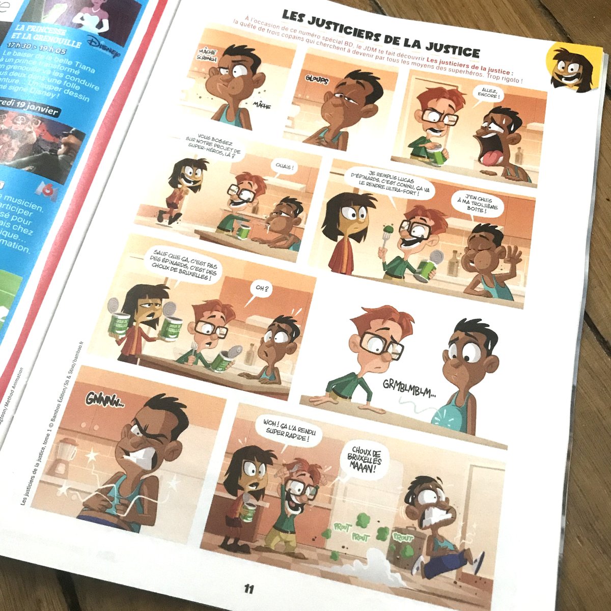 Stwivo's tweet photo. Hey ! Bonne année à tous !
Et pour bien commencer l'année, une petite page des Justiciers de la Justice dans le Journal de Mickey de cette semaine, ça fait plaisir !
Sortie prévue le 28 février, tenez-vous prêts !
Avec Sti au scénario et c'est édité chez @bamboo_edition https://t.co/UQO5gjRamR