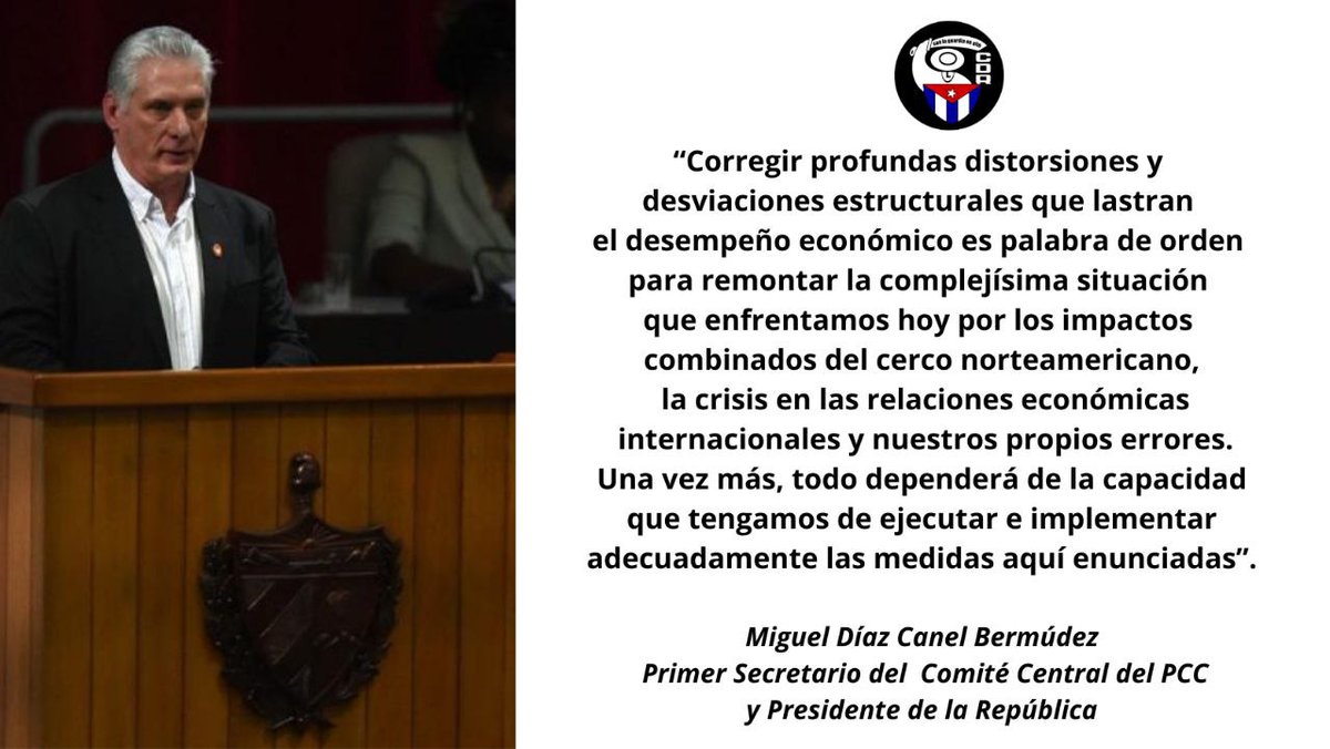 cdr_cuba's tweet photo. Buenos días vecino 🌞

🗣 @DiazCanelB “Corregir profundas distorsiones y desviaciones estructurales que lastran el desempeño económico es palabra de orden para remontar la complejísima situación que enfrentamos(...)"
#CDRCuba #Cuba #UnidosXCuba https://t.co/h7U8oZrKKG