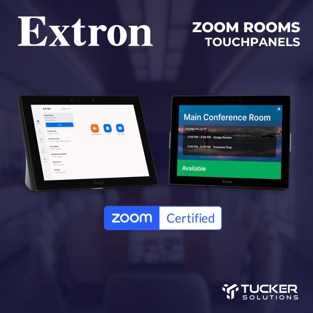 TuckerSolution's tweet photo. Our customers love these stylish wall mount and tabletop touchpanels from #Extron! 🤩 They can operate as either a certified #ZoomRooms controller or a #Zoom Scheduling panel!

📲 Call us at 1-877-788-2597 or email info@tuckersolutions.ca to get your solution!

#TuckerSolutions https://t.co/jXXaPxuAnd