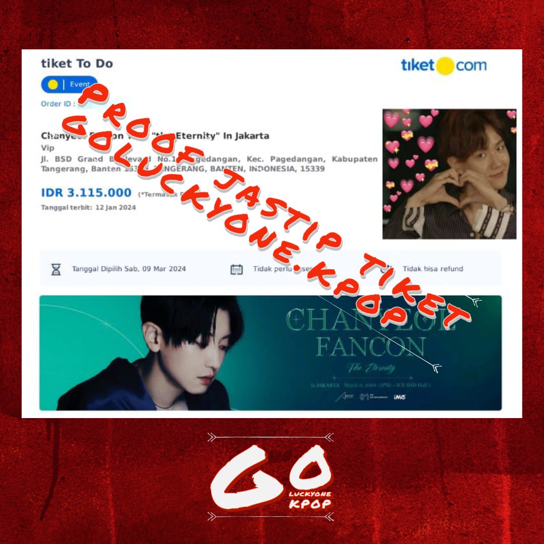 WTS TIKET CHANYEOL FANCON TOUR "THE ETERNITY" IN JAKARTA

VIP
- ROW W QN 3*
- ROW T QN 11*

✅ HARGA WEB
✅ FEE NORMAL
✅ DP

MINAT DM YAA, ADA GO TRUSTED🫶🏻.

T. CHANYEOL FANCON IN JKT
#CHANYEOL_FANCON_TOUR #CHANYEOL 
#zonauangᅠ