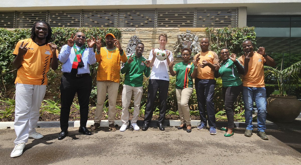 UKinZambia's tweet photo. Happy New Year Zambia! 2024 promises to be another great year for the ๐ฌ๐ง๐ฟ๐ฒpartnership.
Today, @UKinZambia staff, led by High Commissioner @nkwoolley turned up in their #Chipolopolo regalia as ๐ฟ๐ฒ begins #AFCON journey
All the best to the #CopperBullets #AFCON23 @FAZFootball https://t.co/HGNS801D6n
