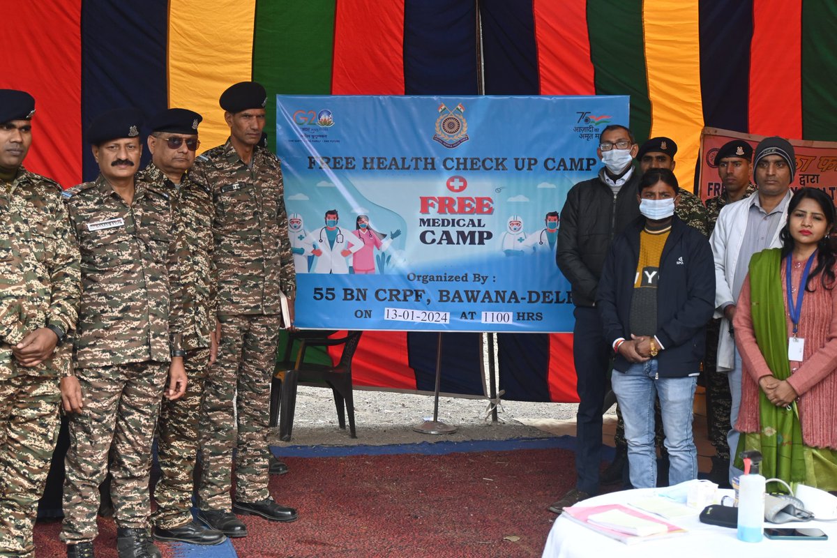 55Bn #WeAreCRPF organised Free health and eye checkup camp in Bawana. General medicine, eye test and specks were provided to the public free of cost on the occasion of #Lohri.