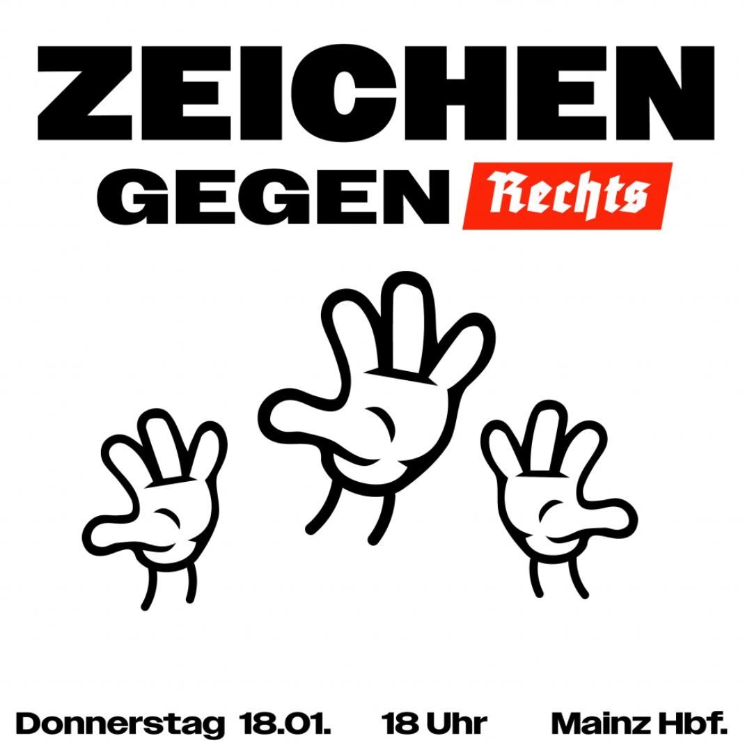 Malu #Dreyer nimmt Donnerstag, 18.1. (18 Uhr) an Demo „Zeichen gegen Rechts“ am Hauptbahnhof #Mainz teil. Malu Dreyer: Ich rufe alle demokratischen Kräften auf, sich an der Demonstration zu beteiligen und gemeinsam ein Zeichen gegen Rassismus und Rechtsextremismus zu setzen. #RLP