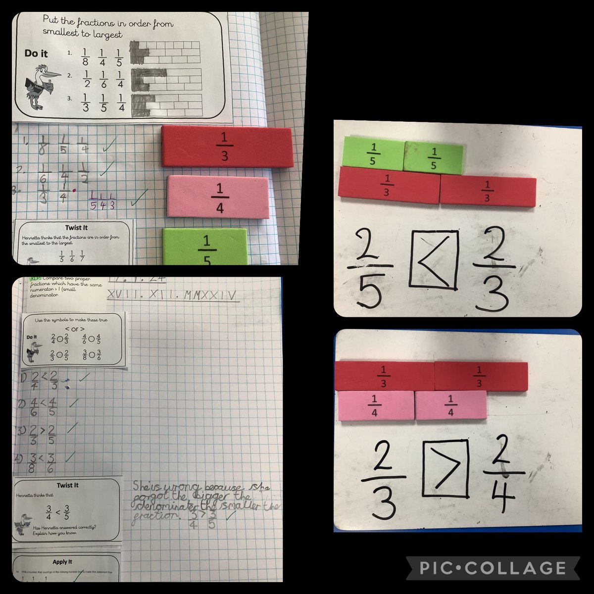 Year 3 have been exploring unit and proper fractions and comparing them this week in our Maths lessons.