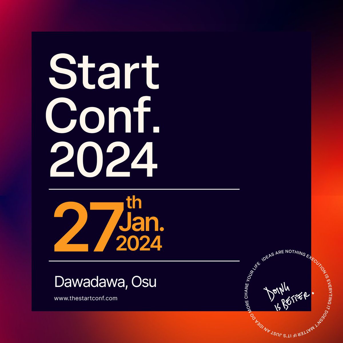 gamelmag's tweet image. Check out Start Conf. 2024, an amazing gathering of doers, being organised by @Elkobby and his team, to help you start the year right. Get your tickets at paystack.com/buy/start-conf…. Visit thestartconf.com for more information. 

#StartConf #PersonalGrowth