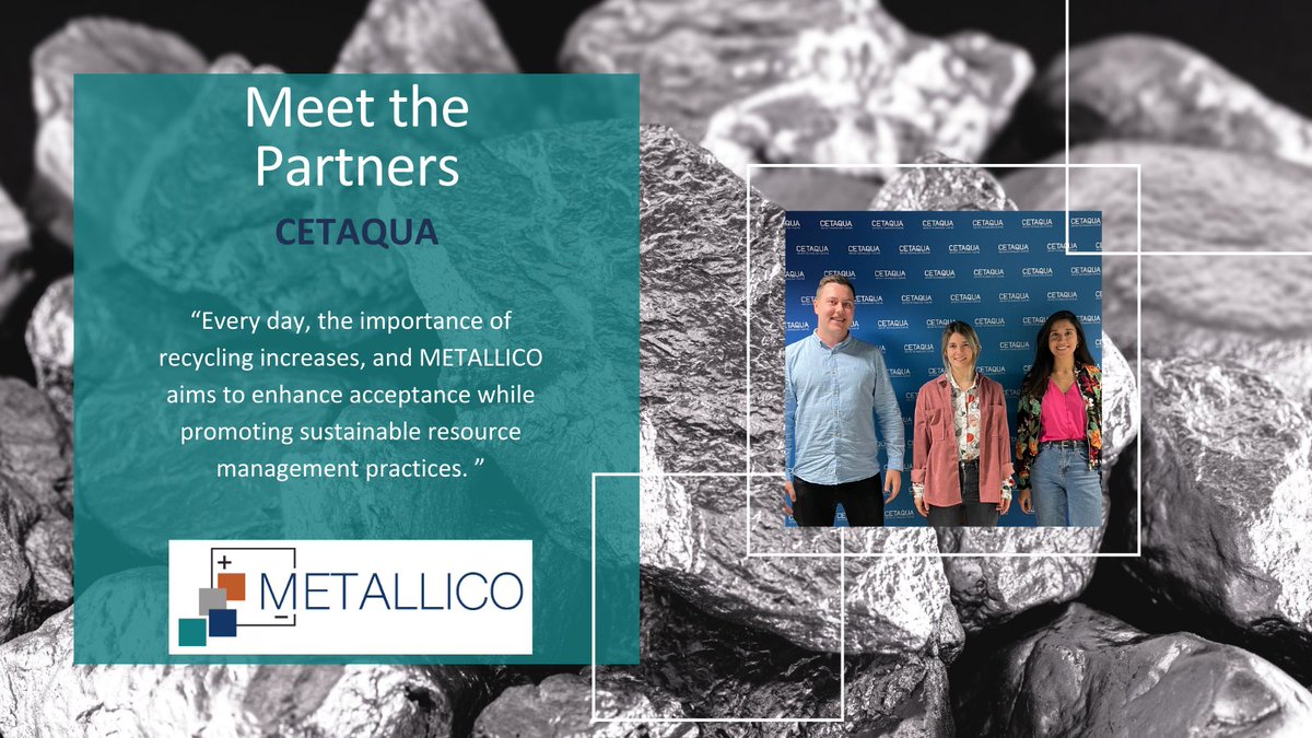 Welcome back to our series "Meet the Partners"!

Today we introduce you to <a href="/CETAQUA/">Cetaqua</a>. In #METALLICO, they are involved in the laboratory-scale and pilot-scale testing for both the TAILCO and PURGES processes. But that is not all!

Read the whole interview: metallico-project.eu/Blog.html