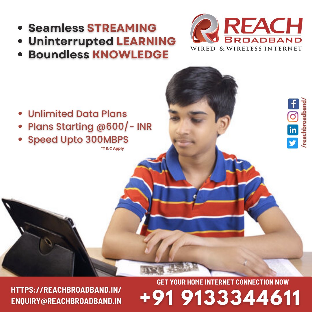 Reach_Broadband's tweet image. #SeamlessStreaming #UninterruptedLearning #BoundlessKnowledge #REACHBROADBAND #BestInternetProvider #HyderabadConnectivity #HighSpeedInternet #OnlineLearning #DigitalEducation #UnlimitedData #FastInternet #StreamingJoy #KnowledgeExploration #ConnectWithREACH #TechSavvyLiving