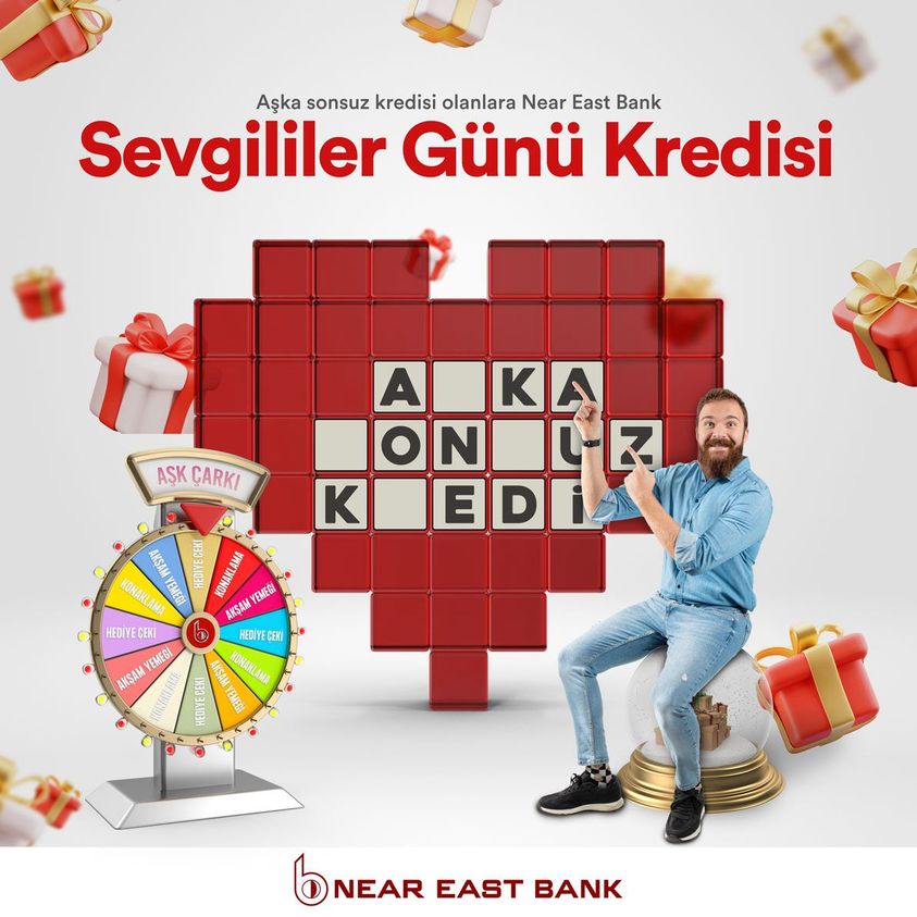 NearEastBank_'s tweet photo. Near East Bank’tan Aşka Sonsuz Kredisi Olanlara Sevgililer Günü Kredisi!
Sevgililer Günü Kredisi’ne hemen başvurun, 14 Şubat’ta Mimoza Beach Hotel, Dorana Hotel’de konaklama ve akşam yemeği, sürpriz hediye çeki ve Hesaplı Sağlık Sigortası fırsatlarını kaçırmayın! https://t.co/dKxZGxISZO