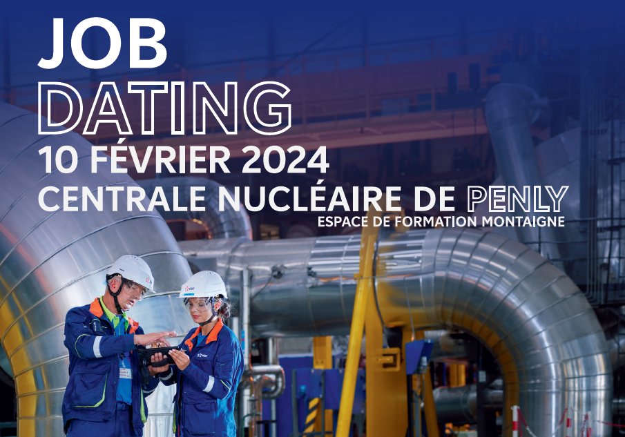 [JOB DATING]💼 Les équipes de la centrale nucléaire de Penly et de partenaires industriels vous donnent rendez-vous samedi 10 février pour échanger sur les #métiers👩‍🔧👷et les opportunités de carrières dans le #nucléaire. Retrouvez les informations ici➡️ow.ly/hgiN50QrBQh