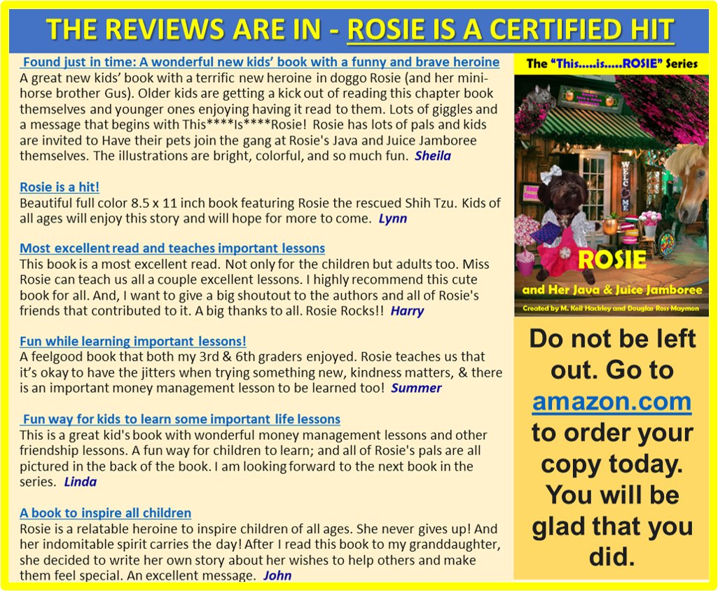 THE BOOK THAT STARTED IT ALL amazon.com/dp/B086C1WT7S Rosie is a little doggy who learns through the help of her Pals that if you keep trying, your #dreams will come true. Not to mention she learns the importance of managing her saved up money.