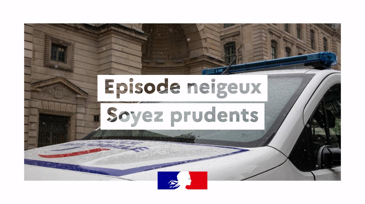 prefpolice's tweet photo. ⚠️❄️#Neige | Un probable épisode neigeux est annoncé dans la nuit du mercredi 17 au jeudi 18 janvier : franciliens vous êtes encouragés à rejoindre votre domicile avant 19h00, notamment si vous empruntez les axes routiers.

#SoyezPrudentsSurLesRoutes https://t.co/DfIFm88hPU