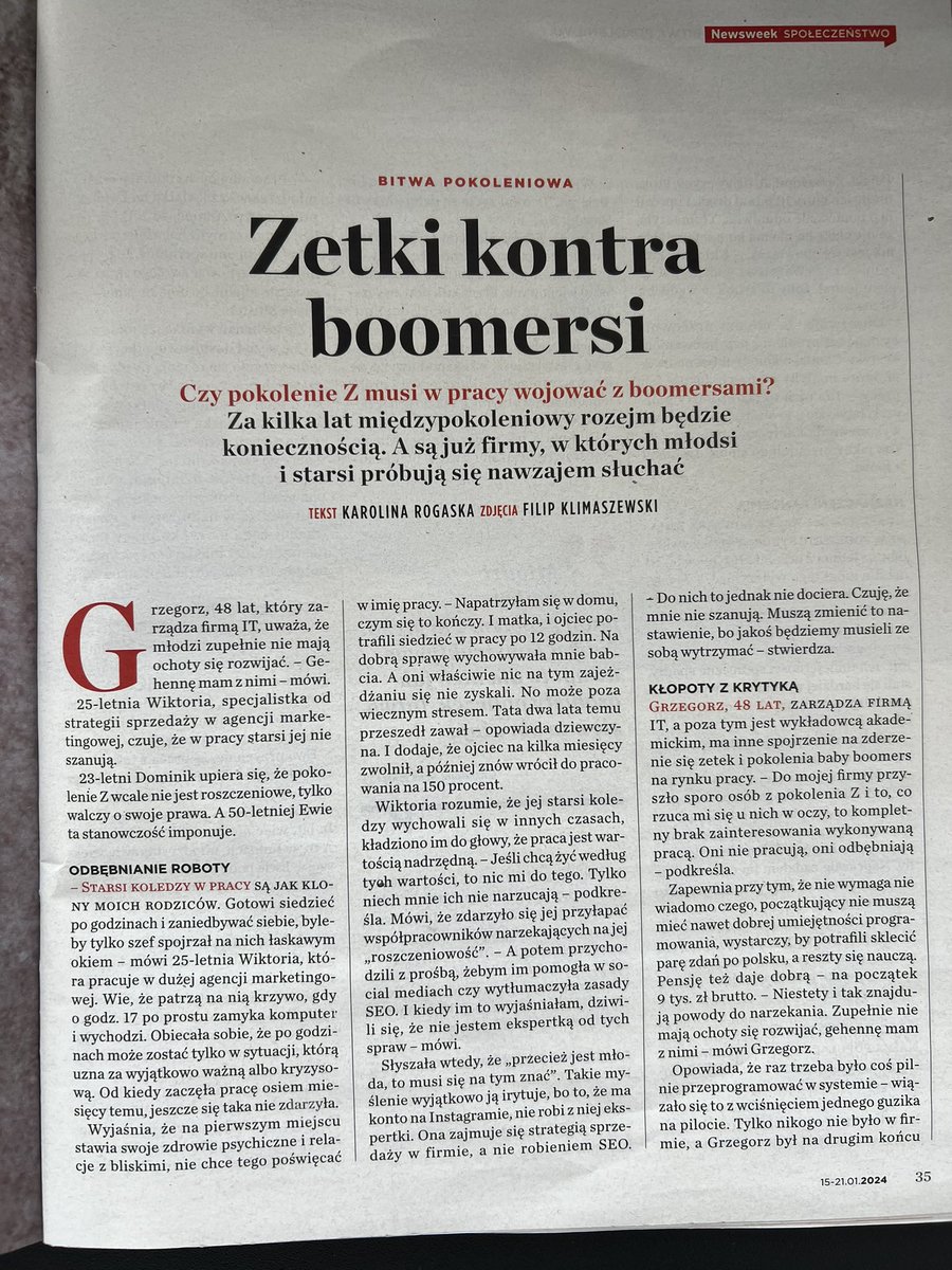 ➡️ Rynek pracy. Czy pokolenie Z może się porozumieć ze starszymi pokoleniami❓
Ja uważam, że tak ✅
➡️ W wywiadzie dla <a href="/NewsweekPolska/">Newsweek Polska</a> opowiadam o międzypokoleniowej współpracy i o tym, jakie są oczekiwania każdej ze stron. Dementuję pojęcie „roszczeniowości” pokolenia Z
#GenZ
