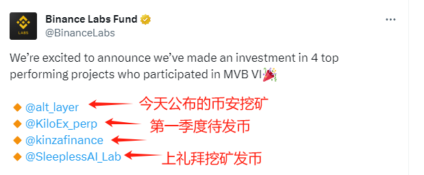 ChrisZho's tweet photo. AltLayer终于发币上币安了,按照币安实验室4杰的发币顺序,接下来就该是kinza和Kilo了吧?顺便建了一个ALT的场外群,也当作持有者交流群,有需求的进。
#altlayer #bnblaunchpool #bnb https://t.co/SlIp4kB9PI
