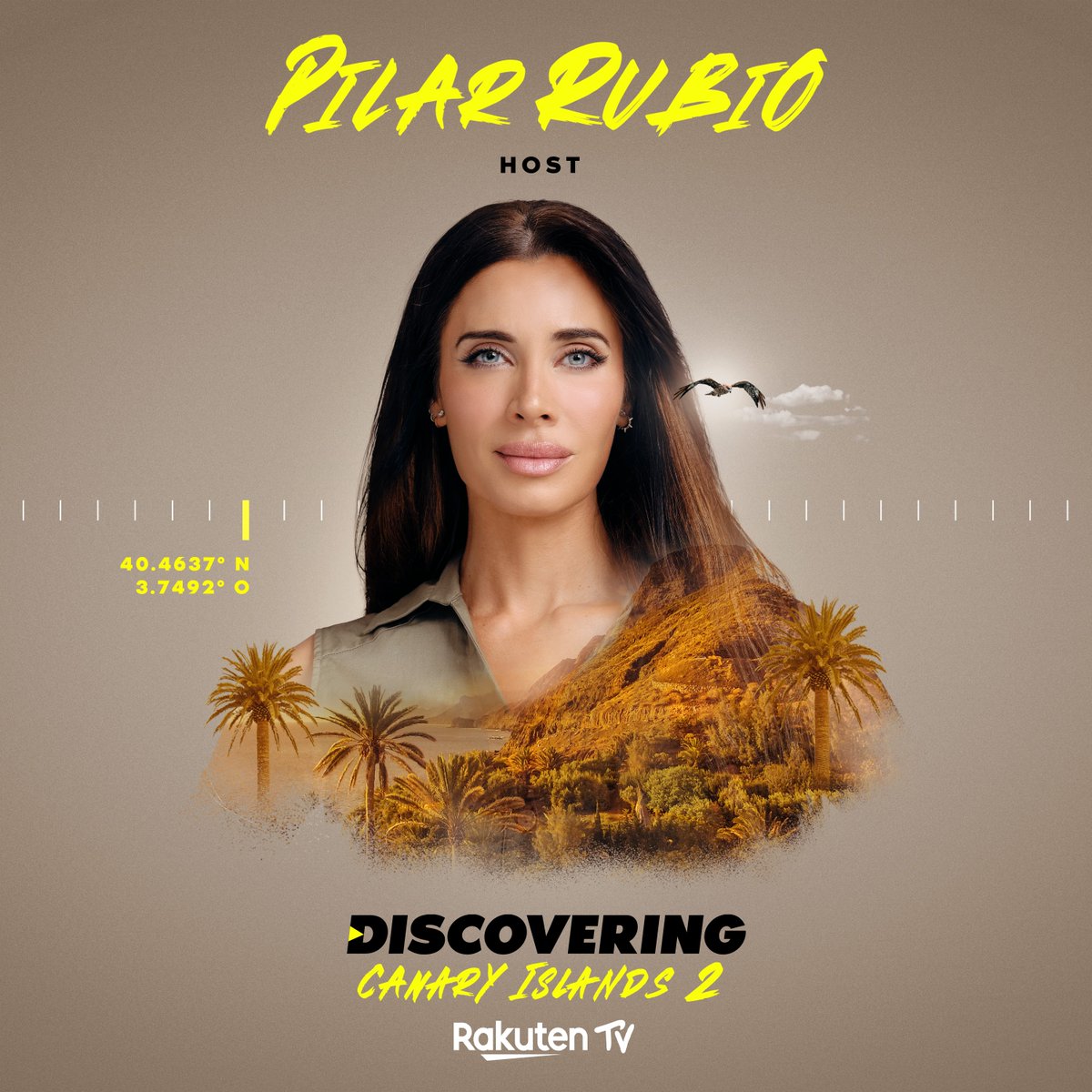 🏝️ Meet our host! 🏝️ Pilar Rubio  ❤️💛❤️ returns as the MC of #DiscoveringCanaryIslands to razzle and dazzle us into this Season Two adventure: the unstoppable 💥 Spanish television presente will lead our 8 explorers 🗺️ #DiscoveringCanaryIslands, 26/01 on #RakutenTV 📺