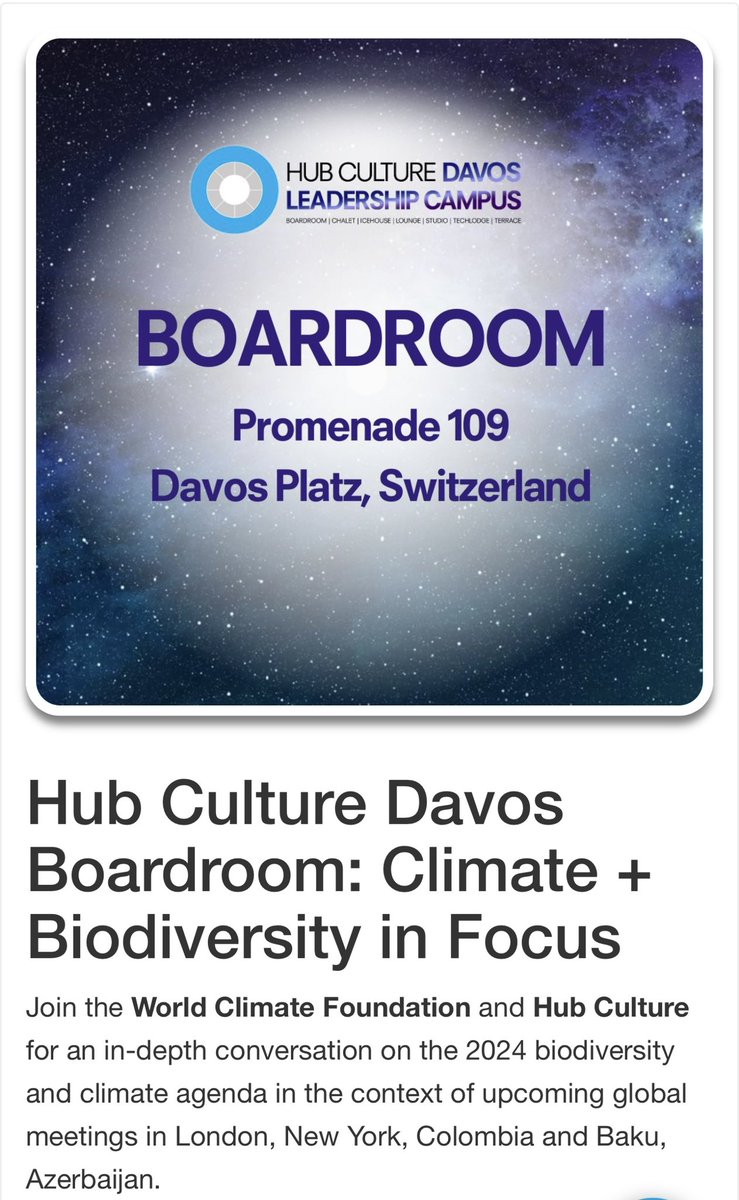 Join the World Climate Foundation and Hub Culture for an in-depth conversation on the 2024 biodiversity and climate agenda in the context of upcoming global meetings in London, New York, Colombia and Baku, Azerbaijan. WEDNESDAY, JANUARY 17TH 2-3pm @ The Hub Boardroom