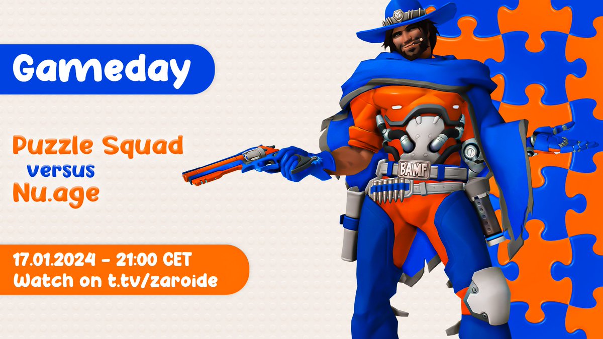📣 GAMEDAY for <a href="/PuzzleSquad_gg/">Puzzle Squad 🧩</a> 

Versus <a href="/nuage_gg/">nu.age ☁️</a> 

Looking for our first W in <a href="/PlayAllForOneFR/">Overwatch AllForOne France</a> 

🧩🧩
