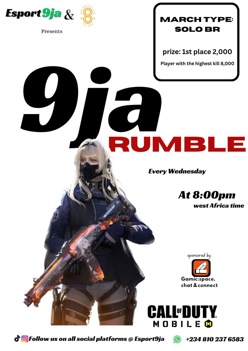 88Gamersclub's tweet image. Today's game!!
10k codm tournament has been filled up and ready to go , catch the fun and watch us in tonight's tournament by clicking the link in our bio

#Ibadan #Revolution #Revolutionplus #Edo #Abuja #Kidnap #Kidnapping #Jos #Bomb #BreakingNews #Unilag #GBPJPY