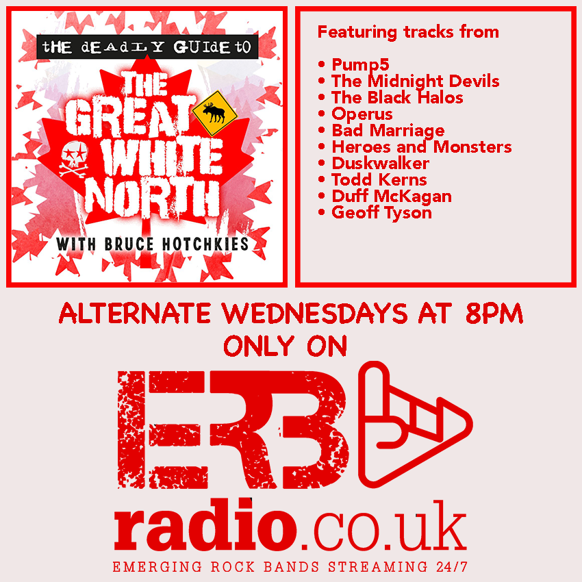 With much of the UK covered in snow, Bruce Hotchkies would feel right at home today! Tune in to #TheDeadlyGuideToTheGreatWhiteNorth tonight at 8pm as he shares tracks from @midnightdevils | @TheBlackHalos | @Epic_Operus | @badmarriageband | @duskwalkermetal | @todddammitkerns...