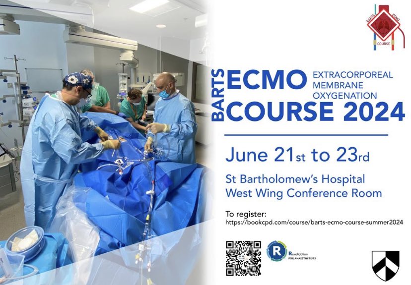Dr Genex Correa (@genexcorrea) on Twitter photo Bart’s summer ECMO Course in June. Excellent speakers from @BartsHospital , lots of simulation, hands on training and workshops. Places limited .
🫀🫁🩻💉🩸<a href="/GomorraDoc/">Sean Scott</a> <a href="/iceman_ex/">Segun Olusanya (He/Him) iceman_ex@critcare.social</a> <a href="/ICUDocAP/">Alastair Proudfoot</a>
Link bookcpd.com/course/barts-e…
#ECMO #ECLS #simulation #perfusionist #cardiogenicshock Bart’s summer ECMO Course in June. Excellent speakers from @BartsHospital , lots of simulation, hands on training and workshops. Places limited .
🫀🫁🩻💉🩸<a href="/GomorraDoc/">Sean Scott</a> <a href="/iceman_ex/">Segun Olusanya (He/Him) iceman_ex@critcare.social</a> <a href="/ICUDocAP/">Alastair Proudfoot</a>
Link bookcpd.com/course/barts-e…
#ECMO #ECLS #simulation #perfusionist #cardiogenicshock