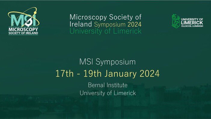 Looking forward to <a href="/MicroscopyIrl/">Microscopy Society of Ireland🔬</a> #MSI2024 Symposium hosted by <a href="/UL/">University Of Limerick</a> ! Starting today! 
#microscopy 🇮🇪🔬
