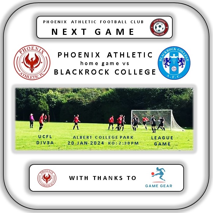 We return to <a href="/UCFL_/">United Churches Football League</a> Div3A league action this Sat (weather allowing) as we host <a href="/BlackrockColAFC/">BLACKROCKCOLLEGE AFC</a>. Thanks to #gamegear - for the new kit! KO in Albo is 2:30pm. All support welcome. #UPTHEPHOENIX