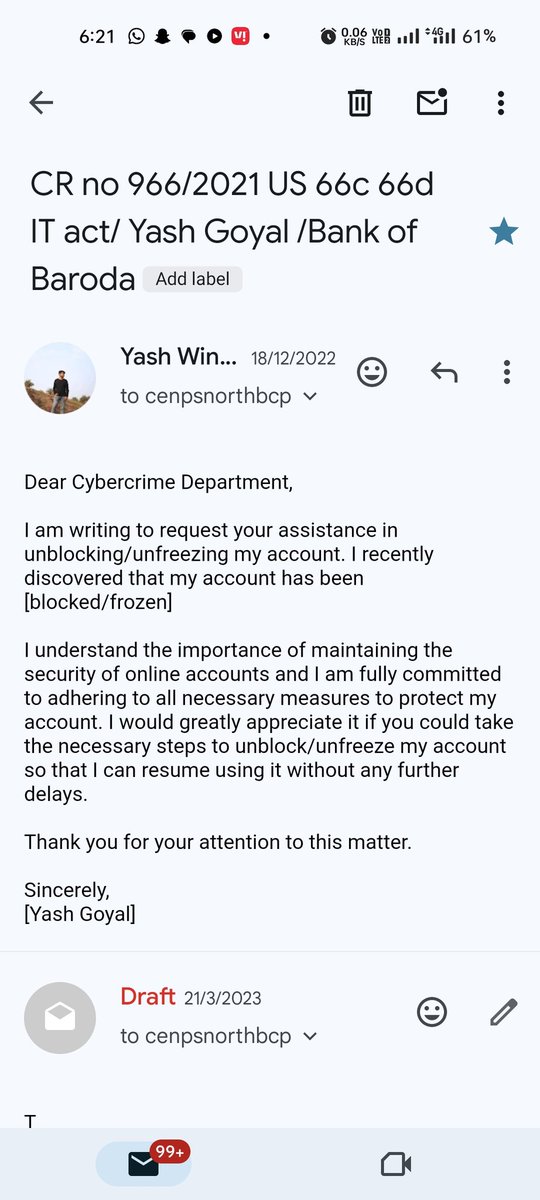 yash_winchester's tweet image. Over a year with a frozen bank account and no help from the cybercrime department of banglore or bank of baroda . Not my fault, but stuck in financial limbo. Anyone else faced this nightmare? 

 #FrozenAccount #NoResolution @CybercrimeCID @bankofbaroda