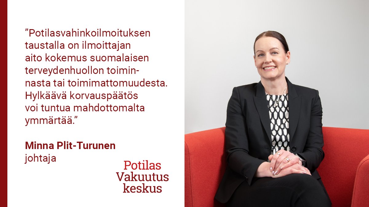 Potilasvakuutus's tweet photo. Minnan (@PlitTurunen) blogi avaa silmiä potilasvahinkoilmoitusten taakse jäävistä potilaiden kokemuksista. Jokaisen ilmoituksen taustalla on tarina, joka ansaitsee tulla kuulluksi ja selvitetyksi. Siksi jokainen ilmoitus on tärkeä.
https://t.co/CCBASU5Suh
#potilasvahinko https://t.co/L7LsjvuZkO