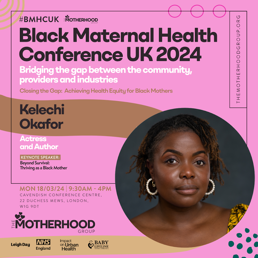 MotherhoodGroup's tweet photo. We're thrilled to announce speaker Kelechi Okafor @kelechnekoff  for our Black Maternal Health Conference UK. She'll explore what it takes for Black women to thrive before, during, and after pregnancy using an anti-racist, reproductive justice framework. This talk redefines maternal health success and builds an aspirational vision for Black women to truly thrive across the continuum of care, centered on humanity and holistic support. 

Secure your tickets now: https://t.co/7BgFmUXPrb  #BMHCUK #BMHCUK24