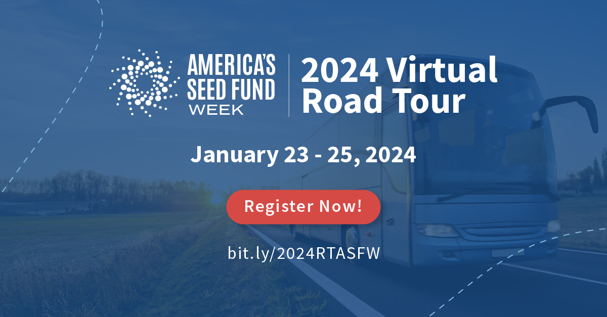 1 Week Away!
America's Seed Fund Week / 2024 SBIR Road Tour, Virtual  
January 23 – 25  
Register: bit.ly/3TYtGQP 

-Connect with federal agency representatives 
-Network nationwide  
-Meet the 2024 Road Tour In-Person State Hosts! 
-Learn SBIR/STTR basics 
#SBIR