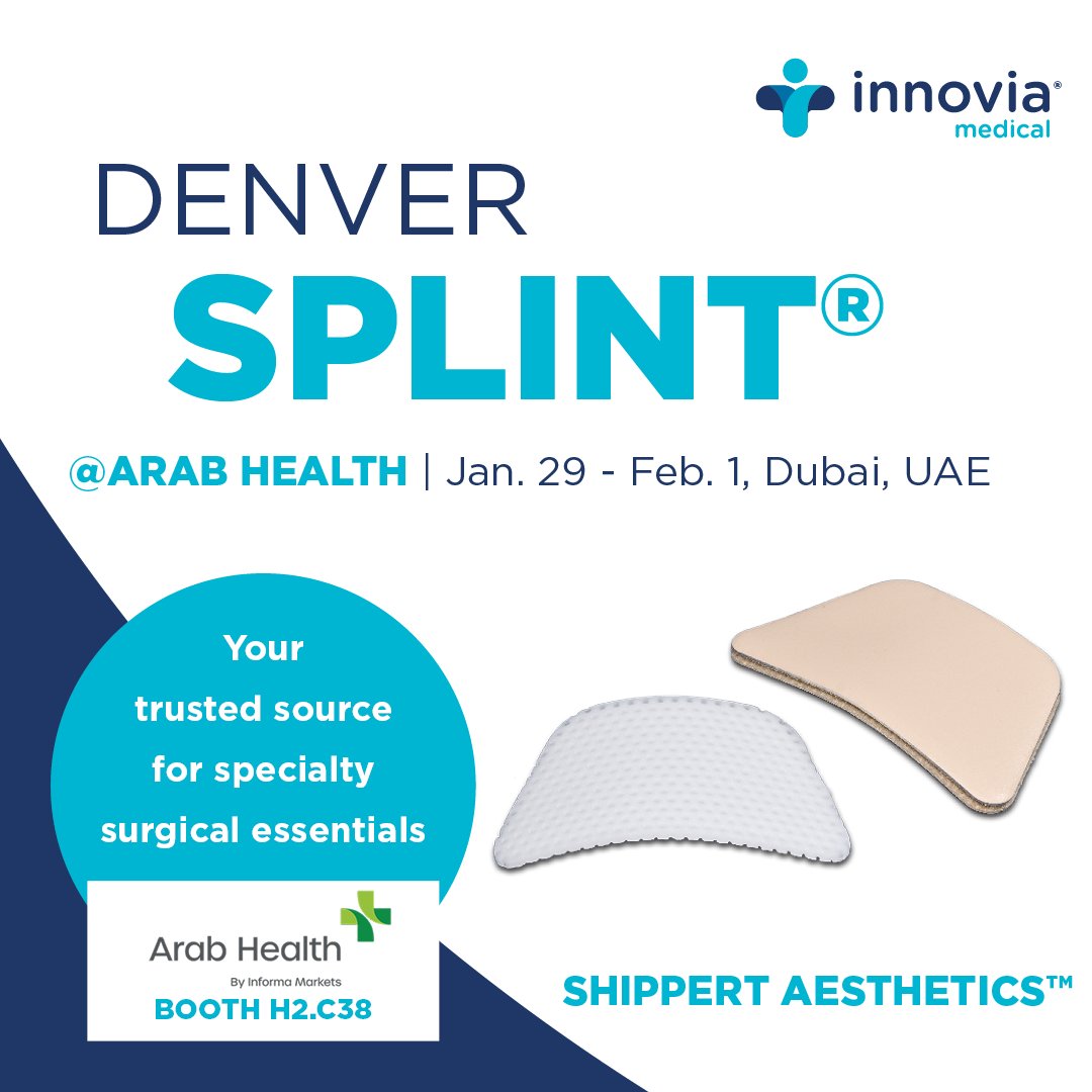 Visit Innovia Medical at Arab Health 2024, where we'll feature our industry-leading Shippert Aesthetics Denver Splint and many other aesthetic and reconstructive products. To schedule a meeting with us, please visit okt.to/2S8q9A.

#ArabHealth2024 #InnoviaMedical