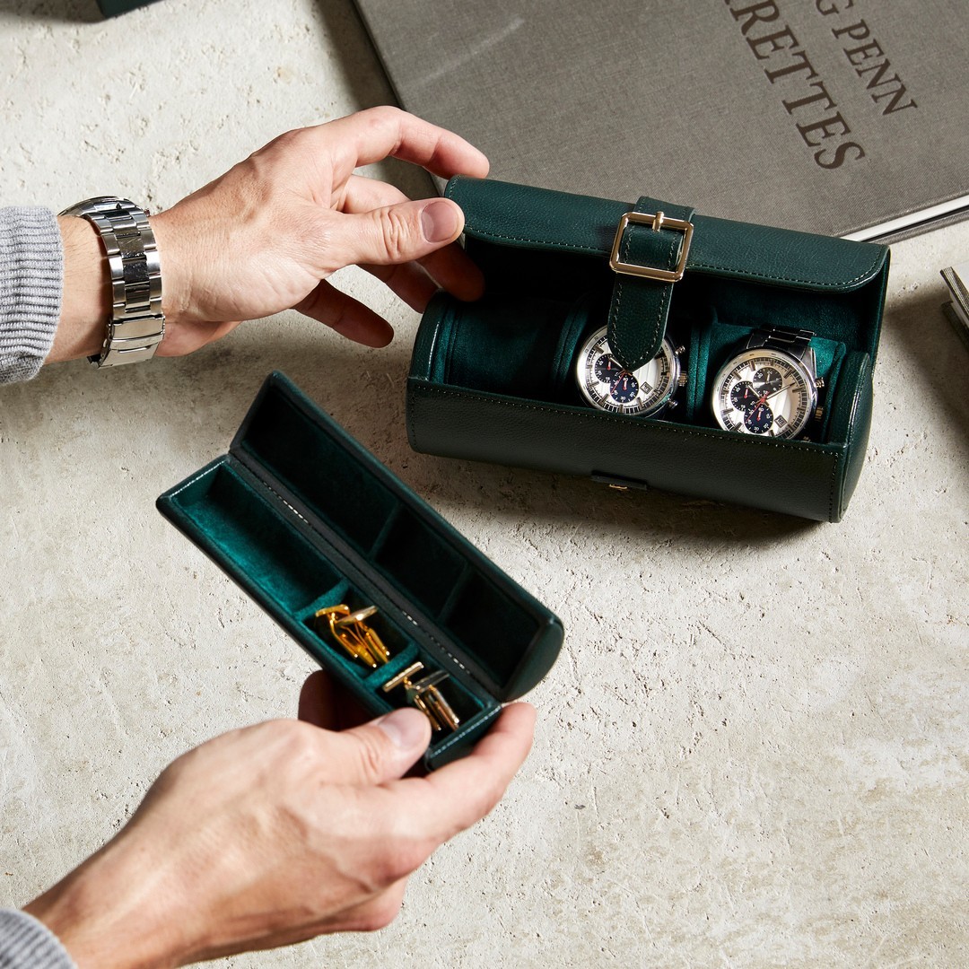 MJJewellers's tweet image. Safeguard your watches and secure your jewellery in its hidden capsule, designed to fit inside the roll with compartments for rings, cufflinks, and other small valuables.

bit.ly/3nU9jGZ

#WOLF1834 #WatchRoll #WatchStorage #BritishRacing #banbury #northampton