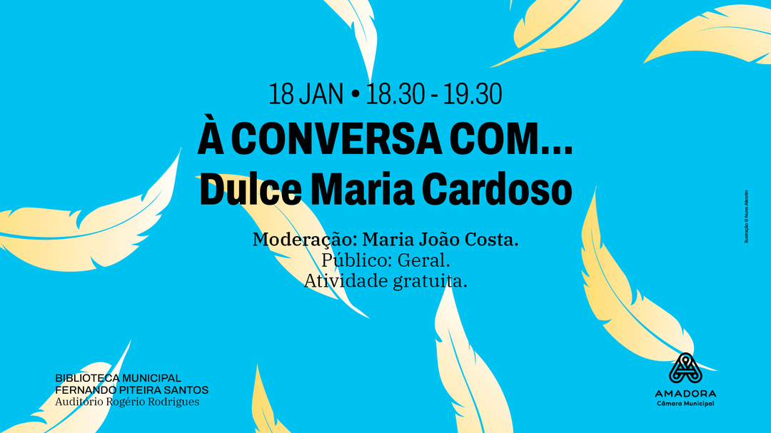 TheBookCompany_'s tweet photo. Amanhã, a autora Dulce Maria Cardoso será a primeira convidada do novo ciclo de conversas «À conversa com», com a moderação da jornalista Maria João Costa. Pelas 18.30, apareça na Biblioteca Fernando Piteira Santos, na Amadora! https://t.co/cOr4MvHirI