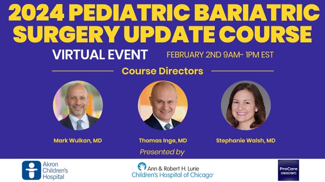 🌟 Excited to announce the 2024 Pediatric Bariatric Surgery Update Course! 🗓️ When: Friday, February 2, 2024 ⏰ Time: 9 AM - 1 PM EST 🌐 Format: Virtual, hosted by GlobalCastMD ✅ Register: gcmd.co/BariatricCours… Join us for an insightful session