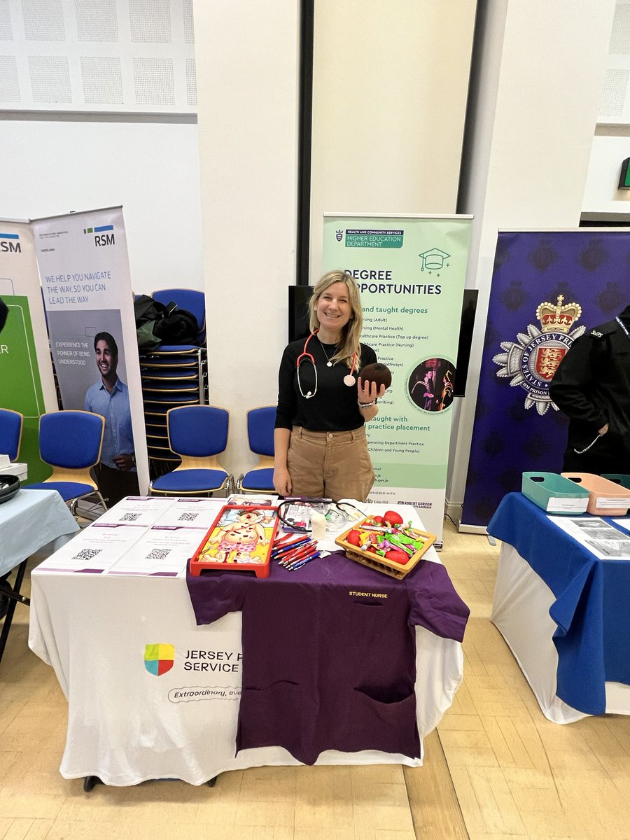 Setting up for <a href="/HautlieuSchool/">Hautlieu School</a> careers fayre this afternoon. Come and have a chat about on-island careers and training in nursing, midwifery and allied health. <a href="/PreRegJersey/">Pre-Reg Nursing and Midwifery Jersey</a> <a href="/HPosthillEdu/">Hollie Posthill</a> @GovJsyHCS <a href="/DrHazMcW/">Dr Hazel McWhinnie</a> #islandopportunities #HE