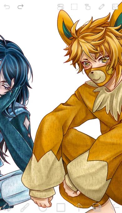 息抜きにSVの自分の手持ちを好きに擬人化させてみたりしてる( *'艸`)