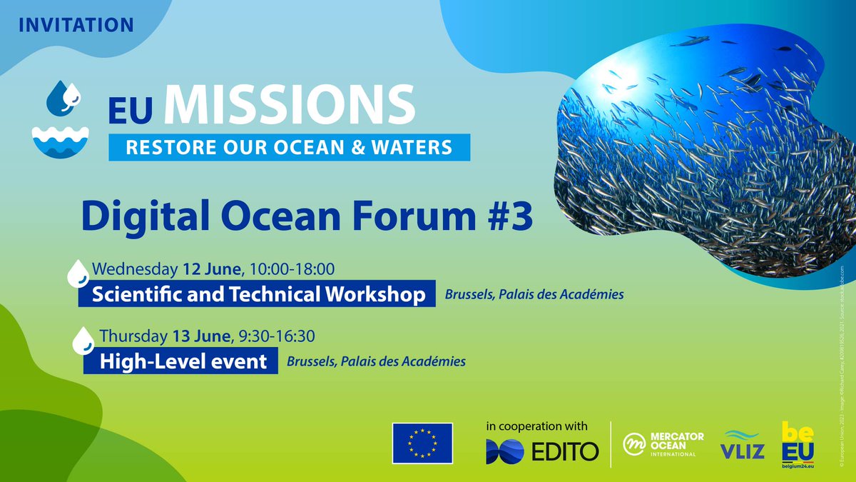 edito_dto's tweet photo. Calling all innovative EU projects and initiatives! 🌐✨ Showcase your capabilities at the Digital Ocean Forum 2024 in Brussels for the Scientific &amp; Technical Workshop (12 June). 
Submit your Expression of Interest by 15 Feb 2024 🌊

Pre-register now: https://t.co/r6JwtMWY3n! 🎓 https://t.co/OR4KJnQg8Z
