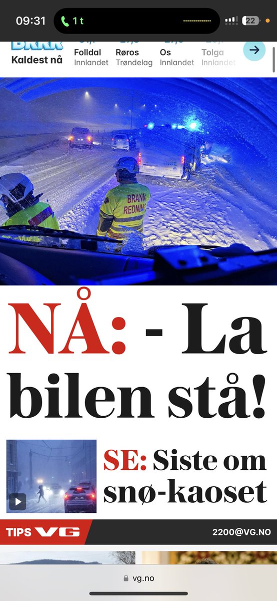 Ja den står godt i trafikken her. Hva er problemet? Lite brøytebiler? Folk med dårlige dekk? Sykeste jeg har opplevd