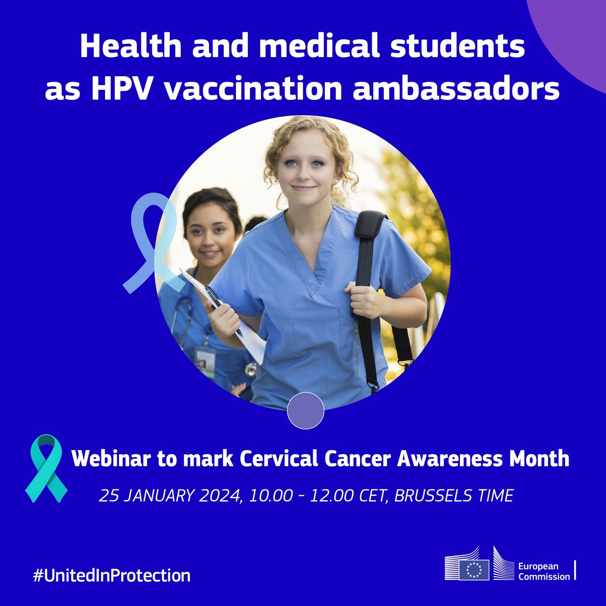 📢Calling health &amp; medical students
Did you know human papillomavirus (HPV) vaccination can help us eliminate #cervicalcancer?
Register to get the info &amp; skills to become a HPV vaccination ambassador: europa.eu/!jwQQwF
#UnitedInProtection
#CervicalCancerAwarenessMonth