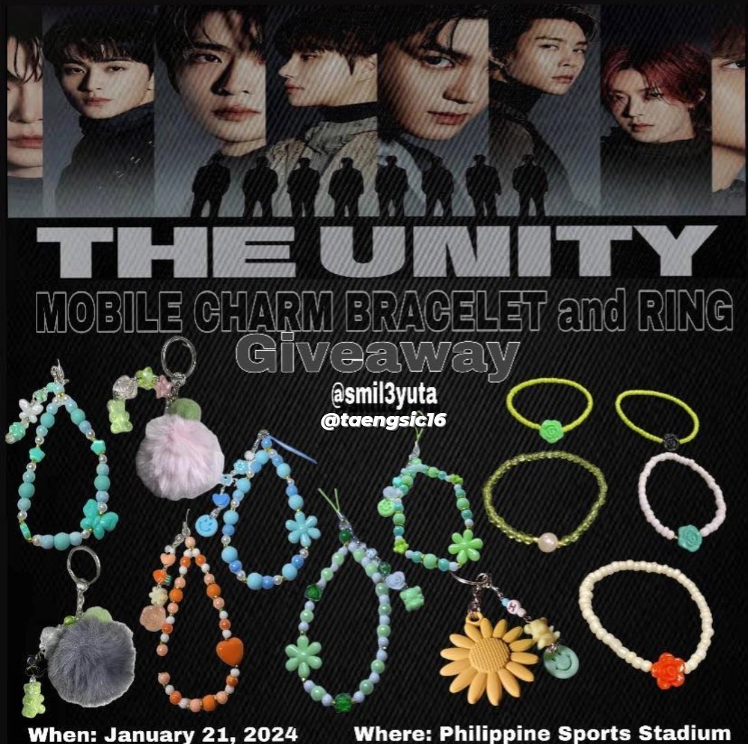 taengsic16's tweet photo. NCT 127: THE UNITY IN BULACAN FREEBIE GIVEAWAY

💚MOBILE CHARM, BRACELET, AND RING💚

Fan support by @taengsic16 and @smil3yuta 

Please check more pics on thread

💚Like and RT
💚 Open for trades
 
See you on d-day!🫶

#NEOCITY_THE_UNITY_in_BULACAN
#NCT127_NEOCITY_THE_UNITY https://t.co/KR3QrqPZsr