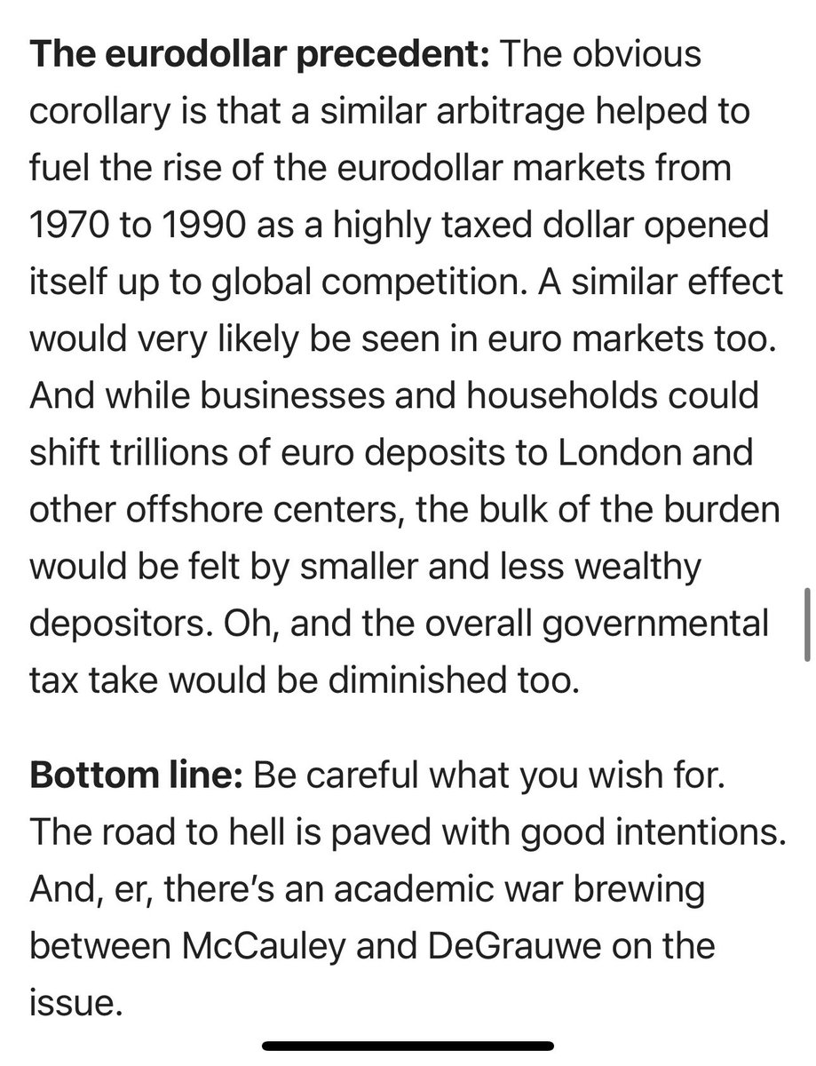 Reminder, you can still sign up for the Politico Morning Central Banker newsletter for free for a couple of days. In today’s edition we take a closer look at Robert McCauley’s compelling argument that cutting remuneration on reserves is a bank tax. politico.eu/pro-central-ba…