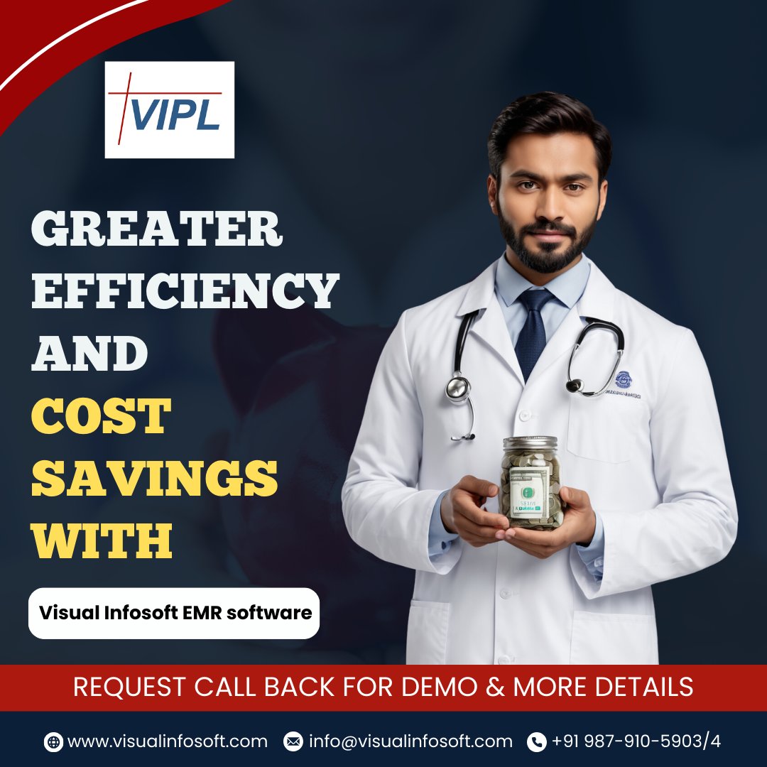 Revolutionize your business with VIPL's cutting-edge EMR software! 🚀 Elevate efficiency, cut costs, and enhance patient outcomes. 💼💪 Explore a Free DEMO: +91 987-910-5903/4 or visualinfosoft.com #EMRSoftware #HealthTech #BusinessSuccess #DigitalHealth #Ahmedabad #SaaS