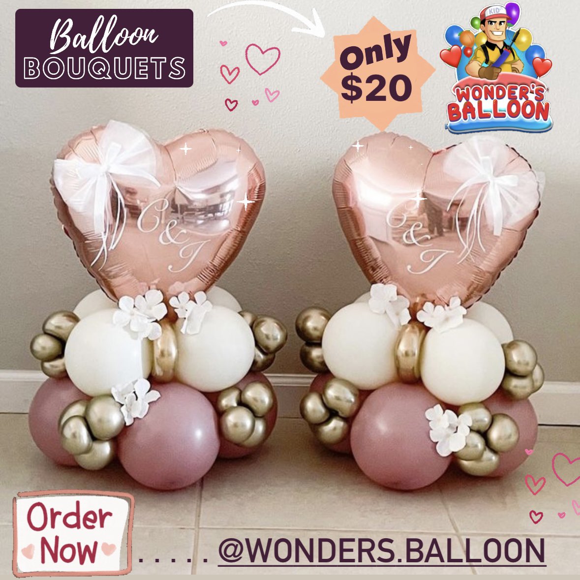 wondersballoon's tweet image. February is coming up! Order your Valentine’s Days Balloon Bouquets now!