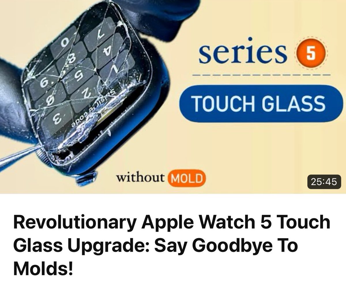 cellfixgeorgia's tweet photo. Screen glass replacement 

Revolutionary Apple Watch 5 Touch Glass Upgrade: Say Goodbye To Molds! https://t.co/guiPfLPJgg via @YouTube https://t.co/MyrZs7hIWa
