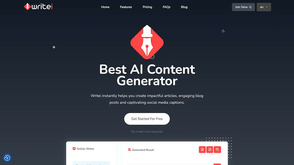 Thewebsitehome's tweet photo. 7️⃣ #Writei -
Unleash your writing potential with Writei. This platform incorporates AI to provide real-time feedback, helping you refine your writing skills and create more impactful content. https://t.co/RzrdqPBBDF