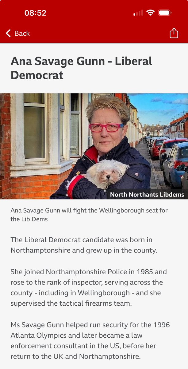 My mother-in-law had #PeterBone as her MP - until he got kicked out for sexual misconduct and bullying. 

Amongst the candidates standing is this fantastic example of
nominative determinism…… she clearly loves her firearms!