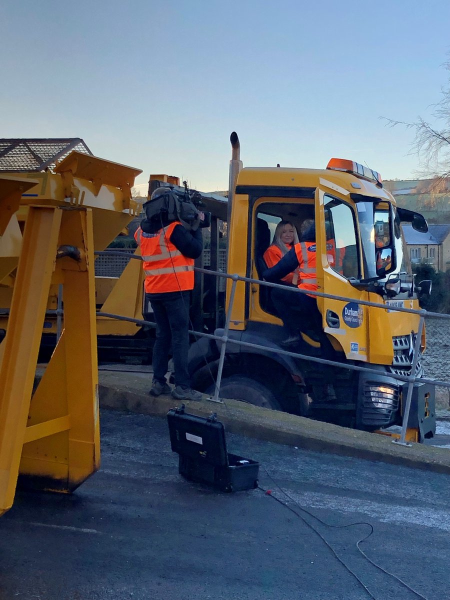 Charlotte getting ready for her close up! ❄️ Don't miss our gritting team on @BBCBreakfast this morning!