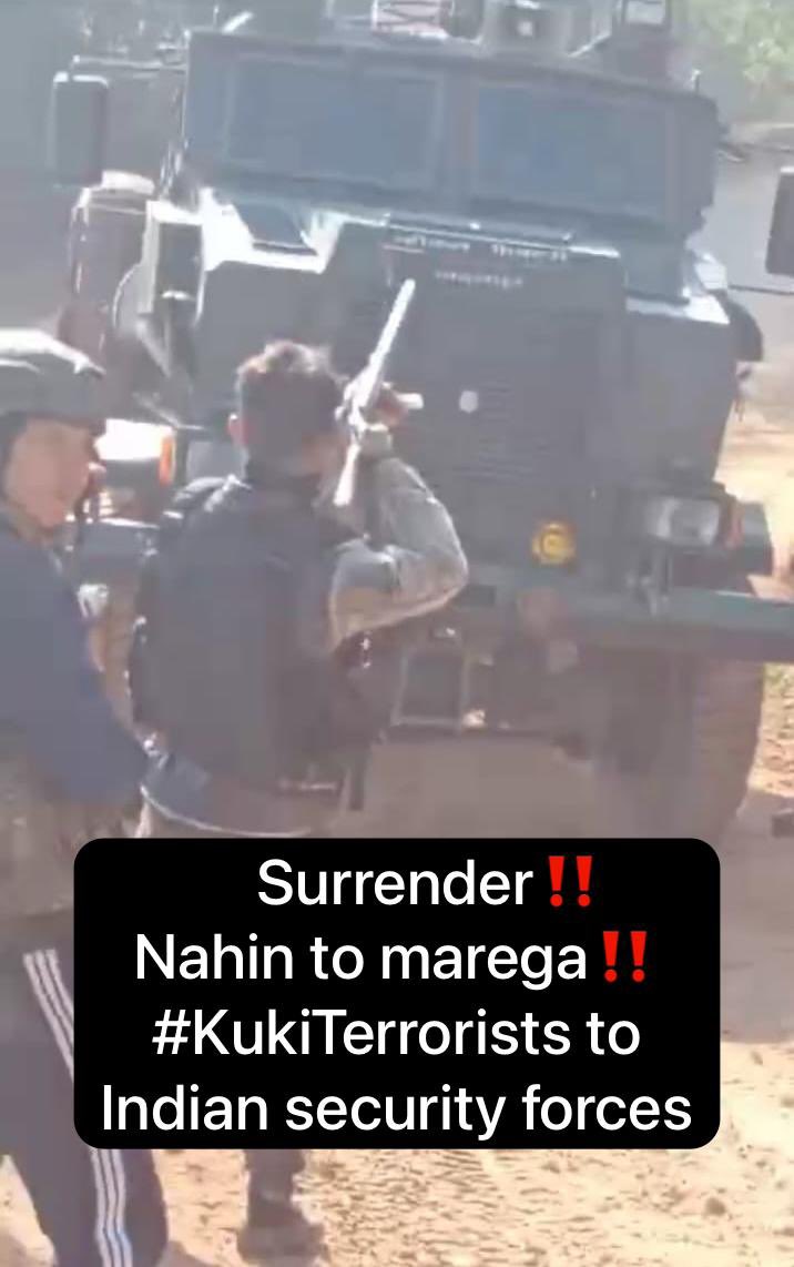 KangleiLairembi's tweet photo. @VoiceOfTheHill @BBCWorld @BBCBreaking @BBCNews @HillsJournal @the_hindu @ndtv @NELiveTV @NENowNews @adgpi @EastMojo Really? Here is a #KukiTerrorist threatening the Indian army
@adgpi @NBirenSingh @HMOIndia @PMOIndia https://t.co/iKZ9XnsKkO