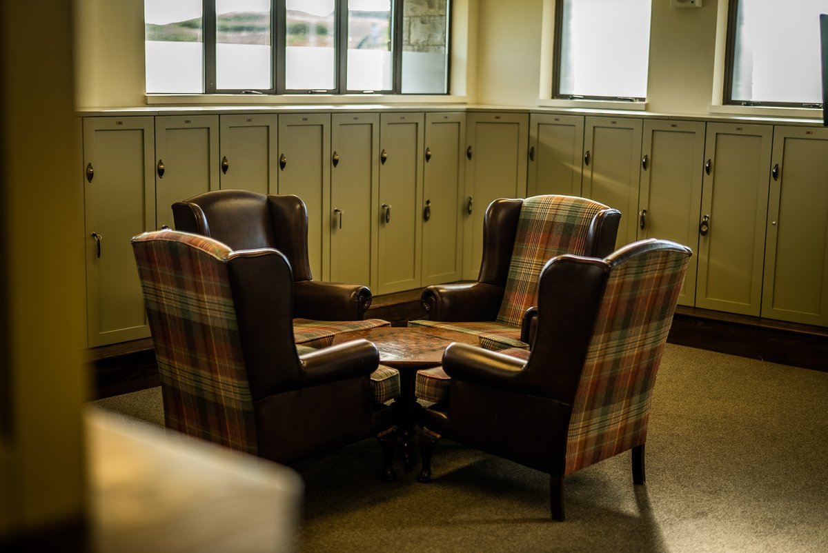 The locker room can be a great place to relax and reflect about the round.