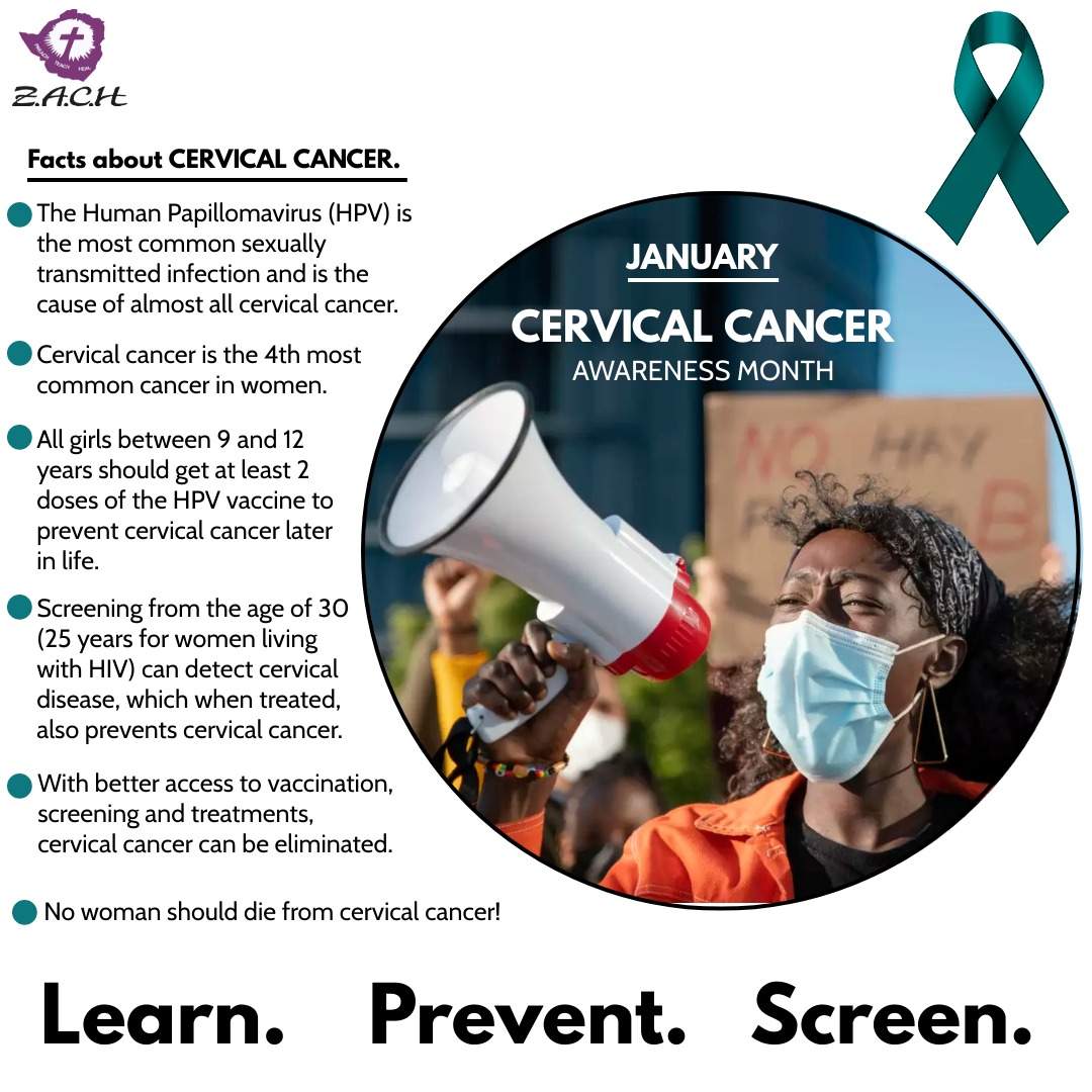 The month of #January is #CervicalCancerAwarenessMonth. Have you had your cervical cancer screening yet? @ACHAPlatform @healthtimeszim @MoHCCZim @UNAIDS @WHO_Zimbabwe @zccinzim @udaciza @CCIntlhealth #CervicalCancer #HPV #stophiv #learn #prevent #screen